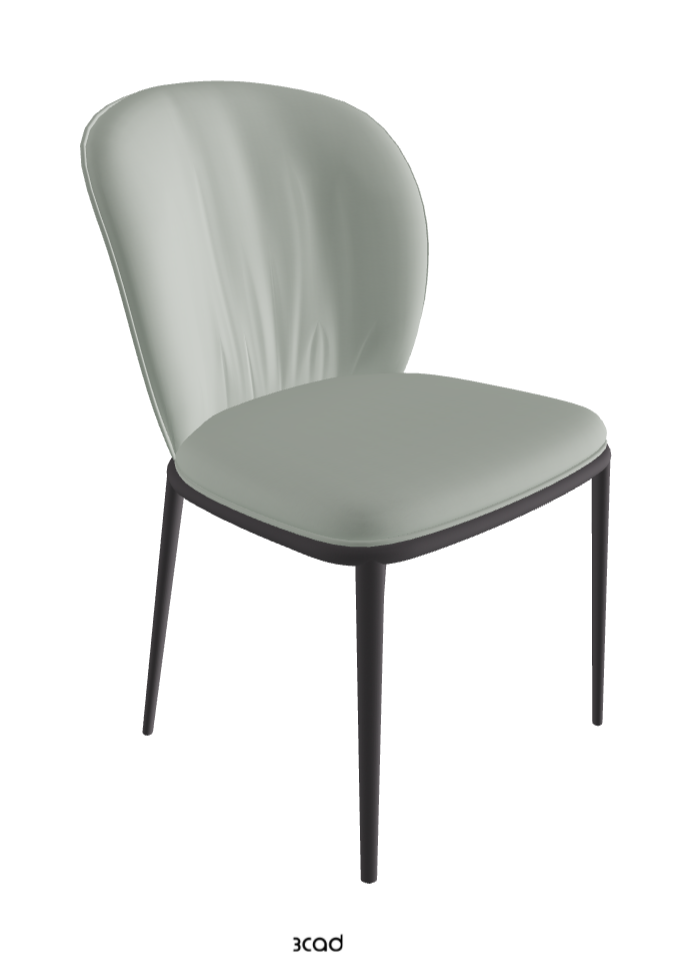 Chris ML Dining Chair_Graphite Embossed_Soft Leather_Ice