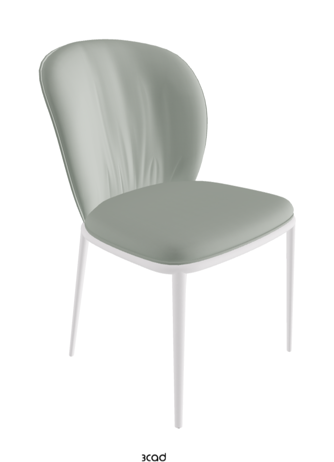 Chris ML Dining Chair_Pearl Embossed_Soft Leather_Ice