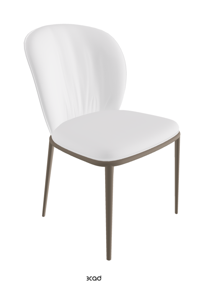 Chris ML Dining Chair_Titanium Embossed_Soft Leather_Bianco