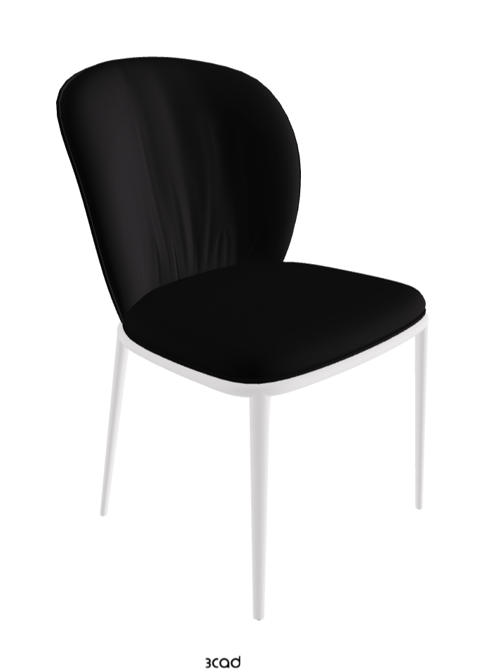 Chris ML Dining Chair_Pearl Embossed_Soft Leather_Nero