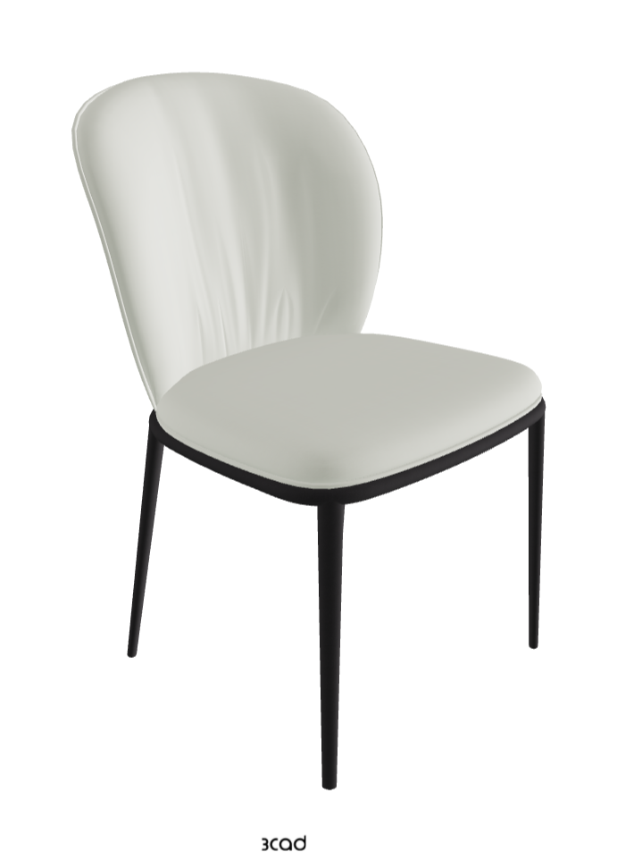 Chris ML Dining Chair_Black Embossed_Soft Leather_Artico