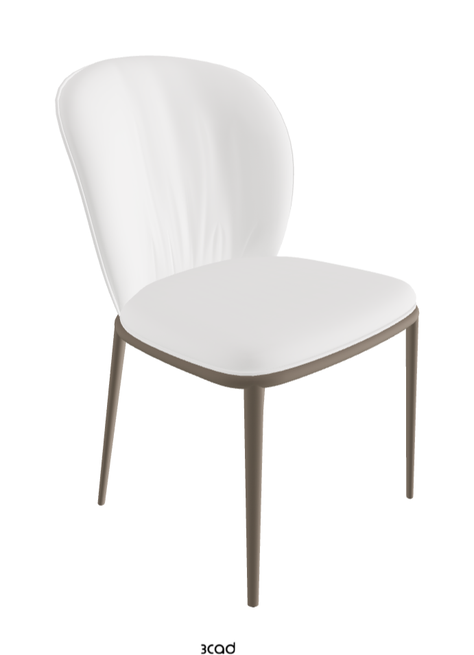 Chris ML Dining Chair_Titanium Embossed_Synthetic Leather_Bianco