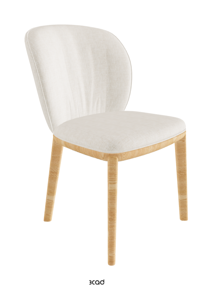 Chrishell Dining Chair_Natural Ashwood_Fabric_B610