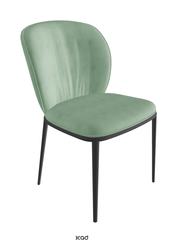 Chrishell ML Dining Chair_Graphite Embossed_Micro Nubuk_Mint