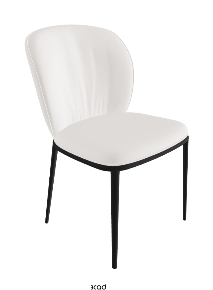 Chrishell ML Dining Chair_Black Embossed_Soft Leather_Oyster