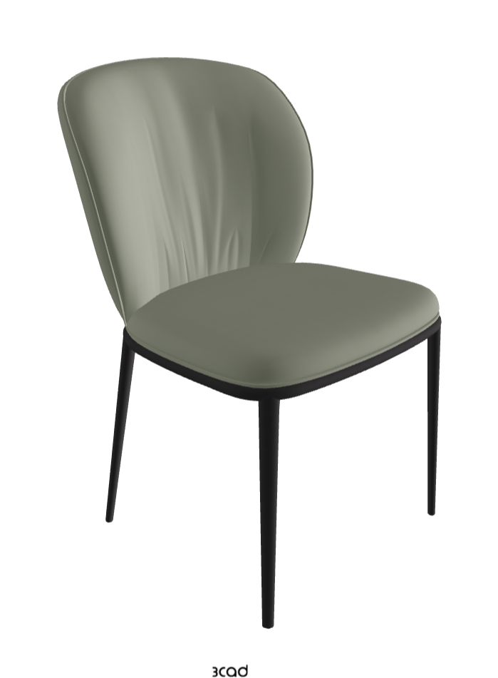 Chrishell ML Dining Chair_Black Embossed_Soft Leather_Cenere