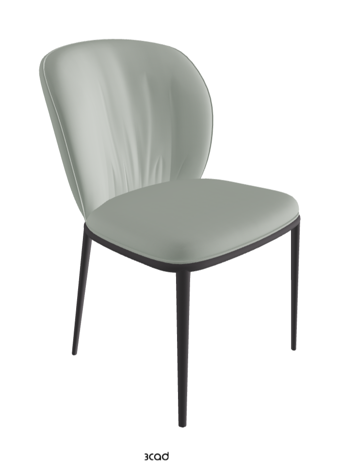 Chrishell ML Dining Chair_Graphite Embossed_Soft Leather_Ice