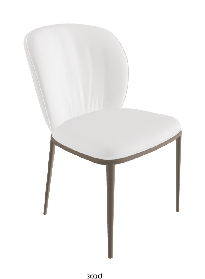 Chrishell ML Dining Chair_Titanium Embossed_Synthetic Leather_Bianco