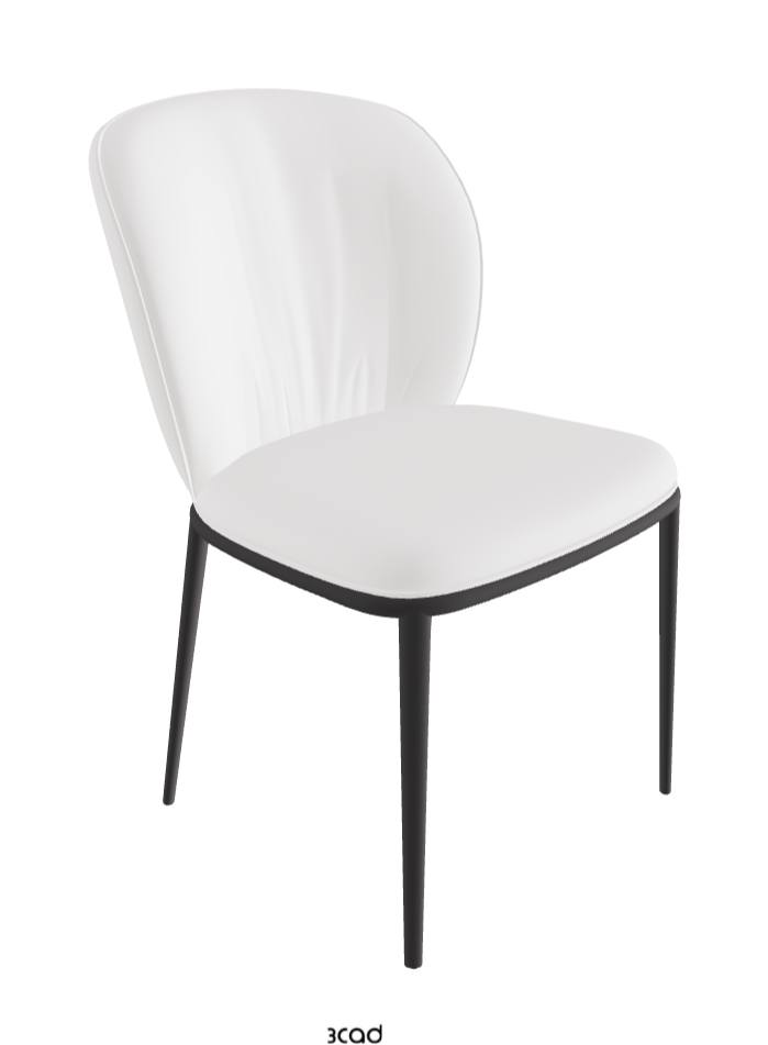 Chrishell ML Dining Chair_Graphite Embossed_Synthetic Leather_Bianco