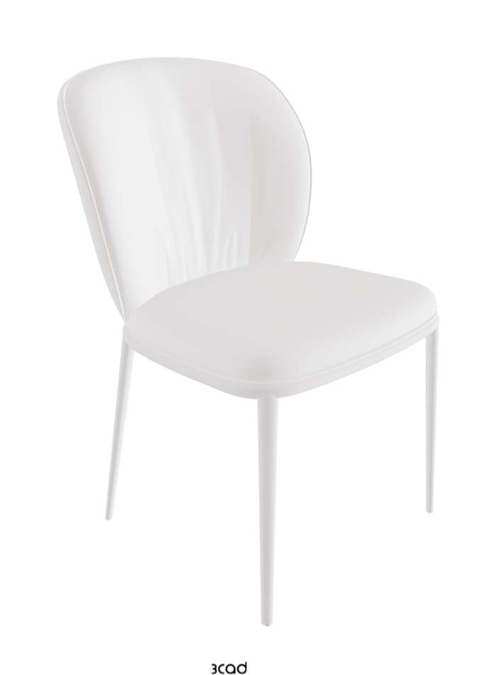 Chrishell ML Dining Chair_Pearl Embossed_Synthetic Leather_Bianco