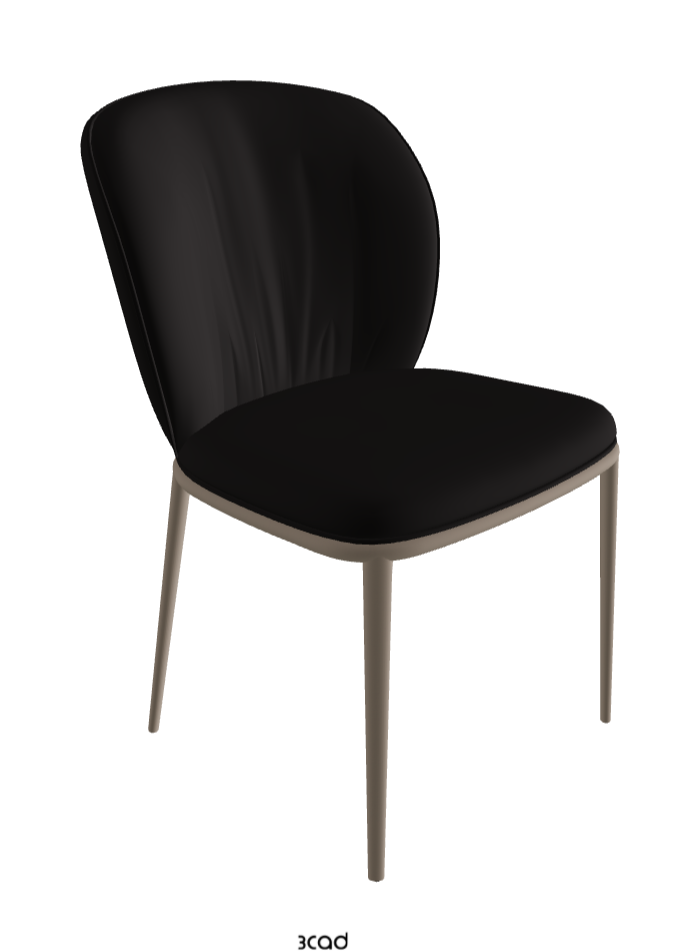 Chrishell ML Dining Chair_Titanium Embossed_Synthetic Leather_Moka