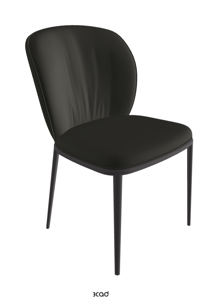 Chrishell ML Dining Chair_Graphite Embossed_Synthetic Leather_London