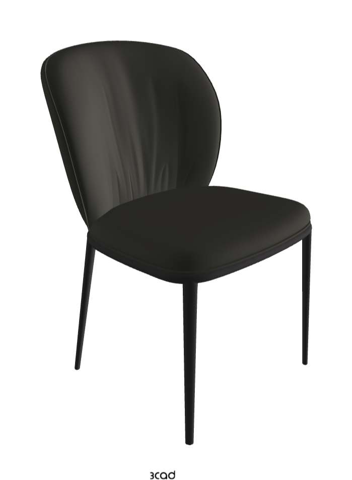 Chrishell ML Dining Chair_Black Embossed_Synthetic Leather_London