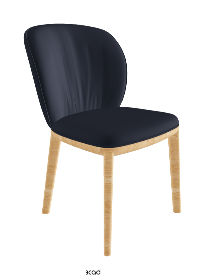 Chrishell Dining Chair_Natural Ashwood_Soft Leather_Navy