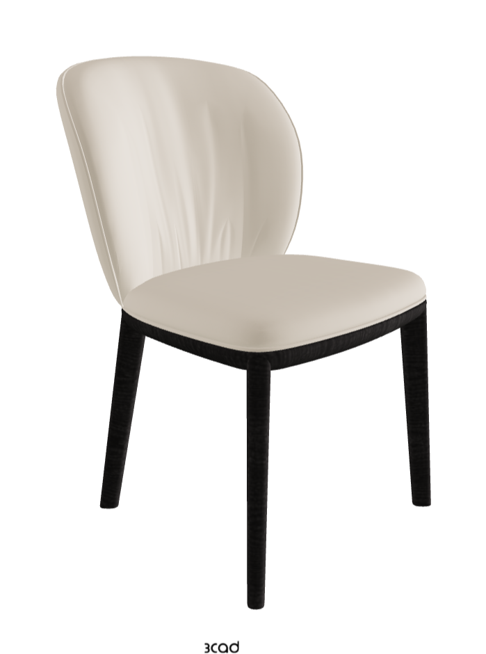 Chrishell Dining Chair_Open Pore Matt Black Ashwood_Soft Leather_Cashmere