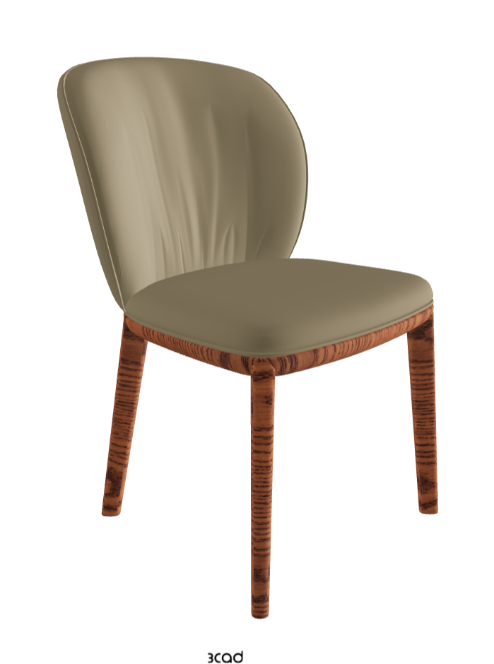 Chrishell Dining Chair_Canaletto Walnut Stained Ashwood_Synthetic Leather_Tortora