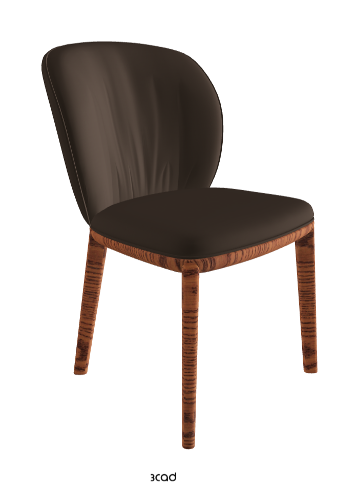 Chrishell Dining Chair_Canaletto Walnut Stained Ashwood_Synthetic Leather_Marrone