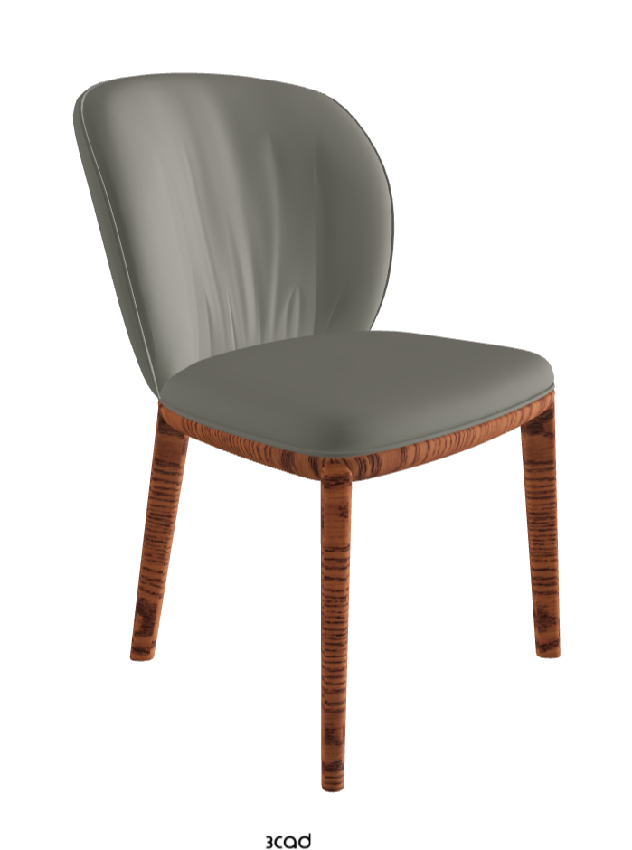 Chrishell Dining Chair_Canaletto Walnut Stained Ashwood_Synthetic Leather_Cemento