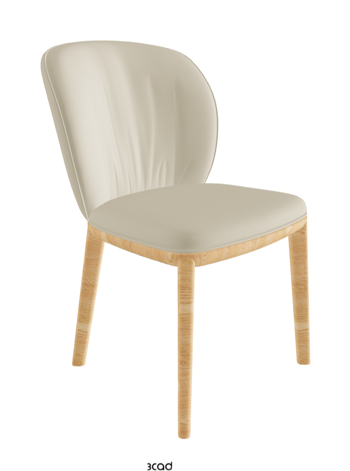 Chrishell Dining Chair_Natural Ashwood_Synthetic Leather_Oyster