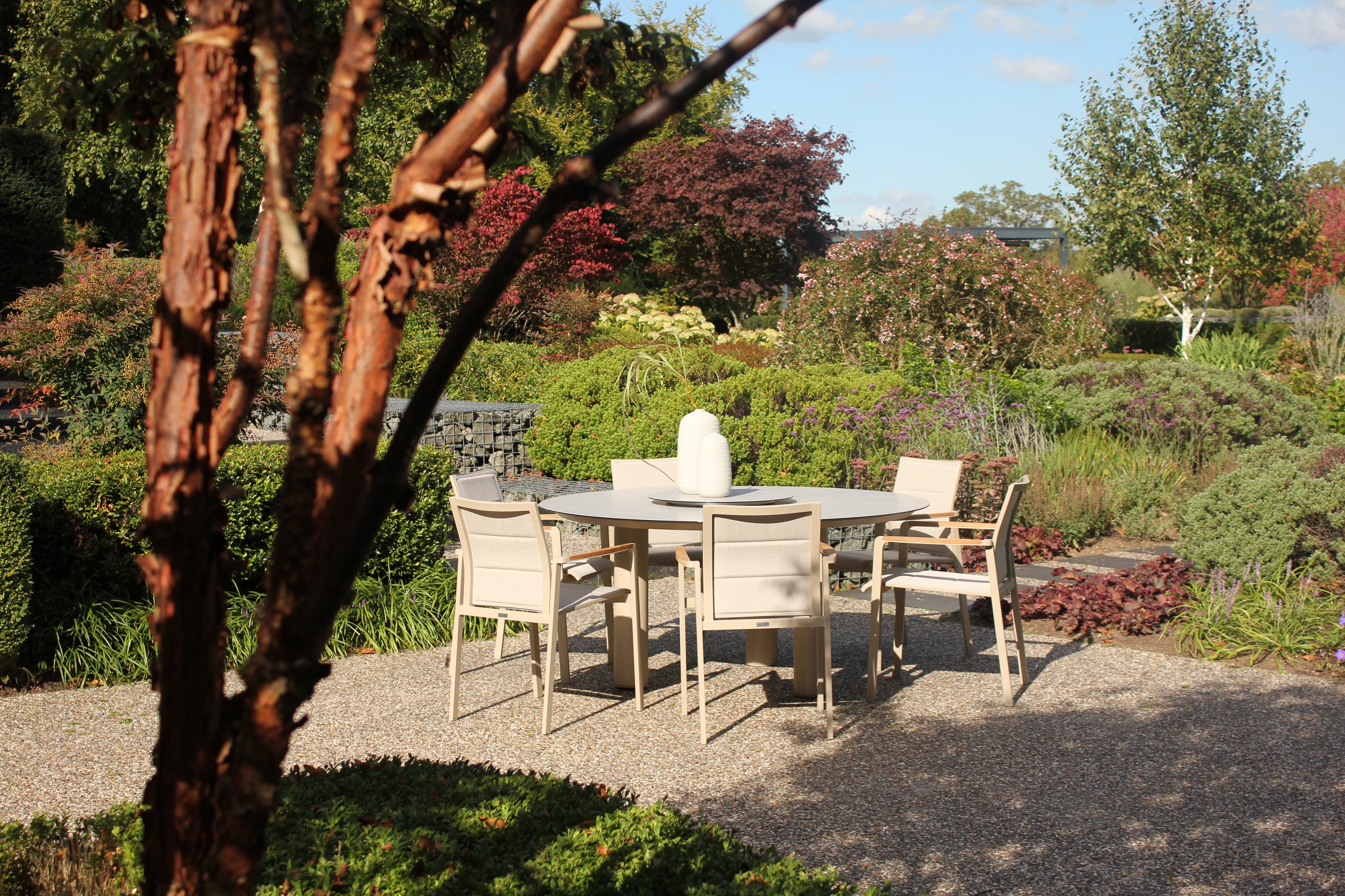 4 Seasons Outdoor Cortina dining Chair with Donato 160cm Dining table