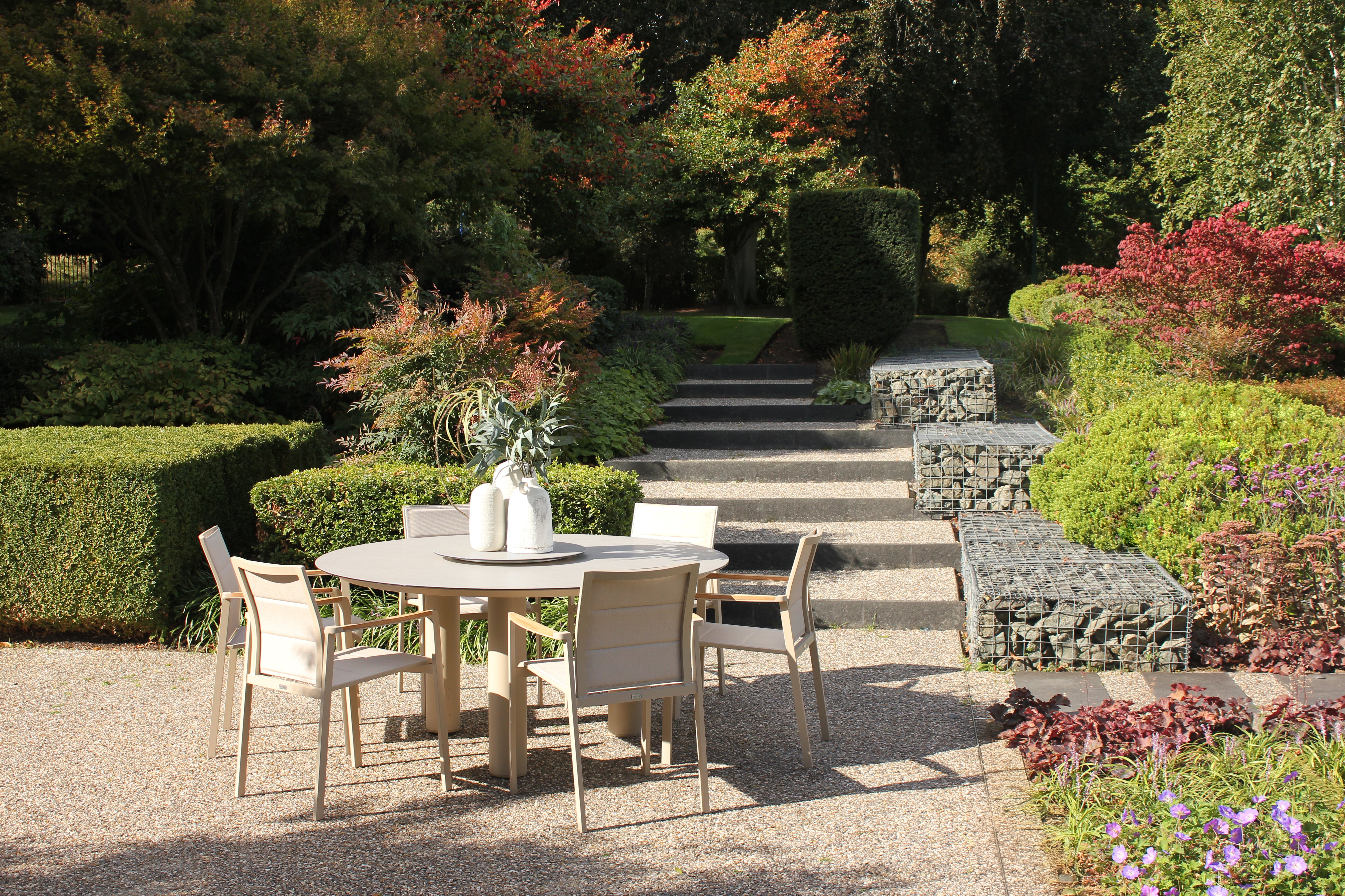 4 Seasons Outdoor Cortina dining Chair with Donato 160cm Dining table