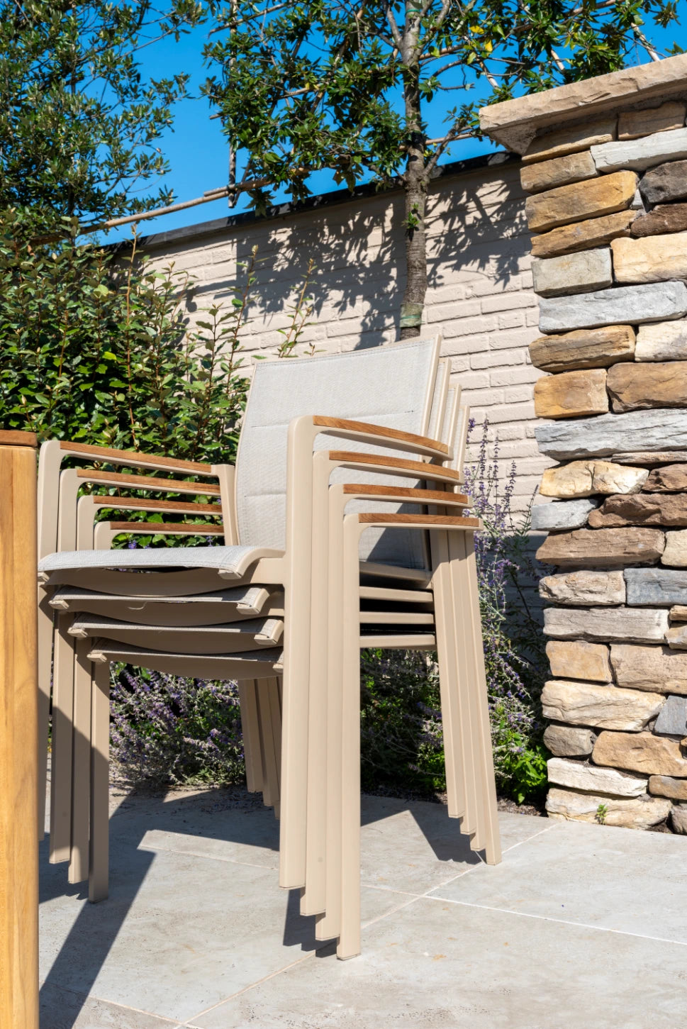 4 Seasons Outdoor Cortina stacking chair latte