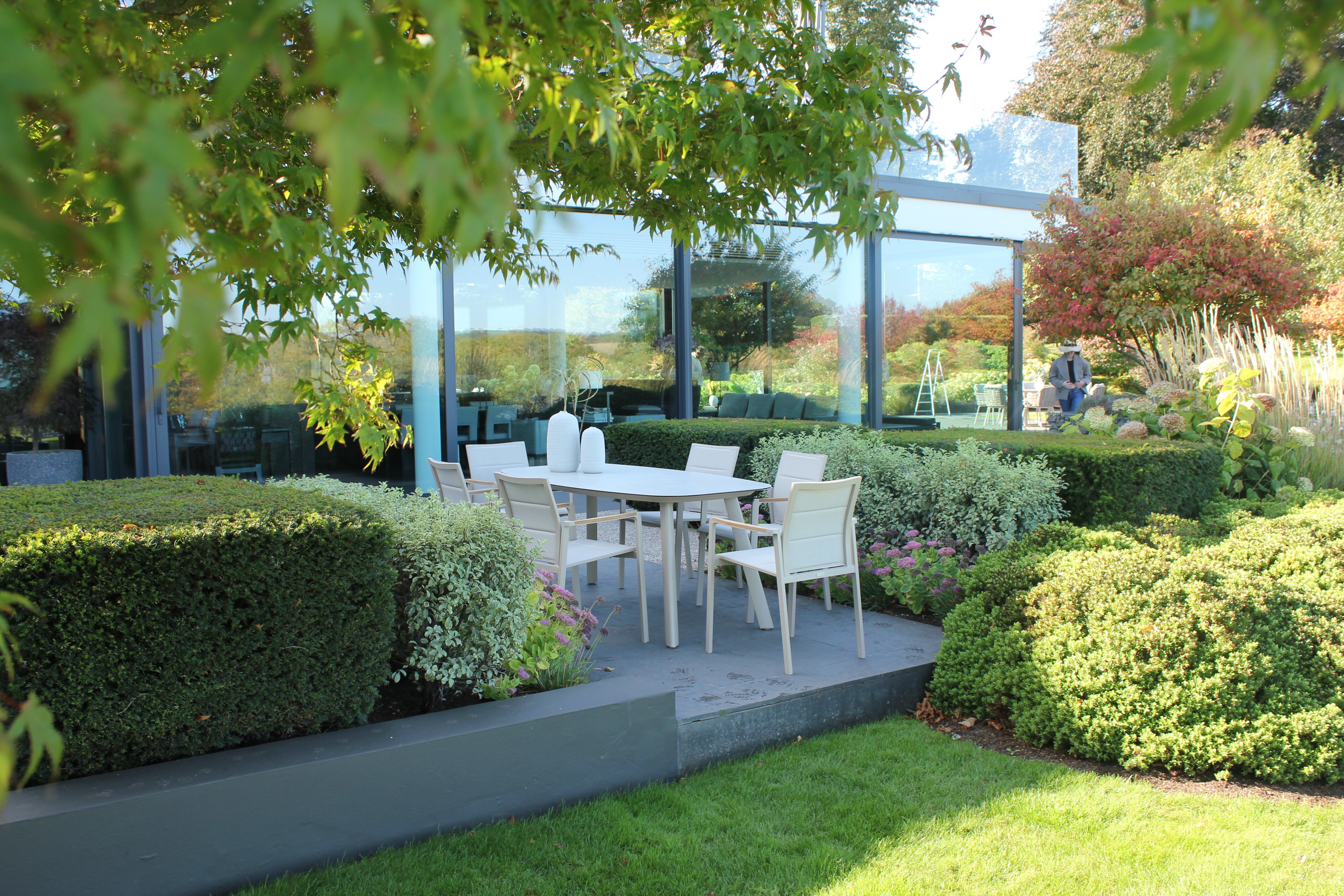 4 Seasons Outdoor Cortina 6 Seat with Manolo 180 cm Barrel Ceramic Dining Table