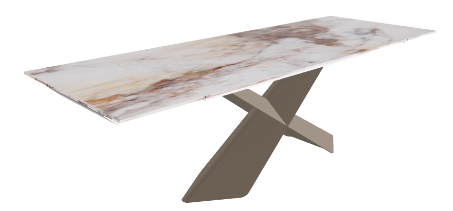 160-236x90x74h CrystalArt Cotopaxi Marble Titanium Embossed