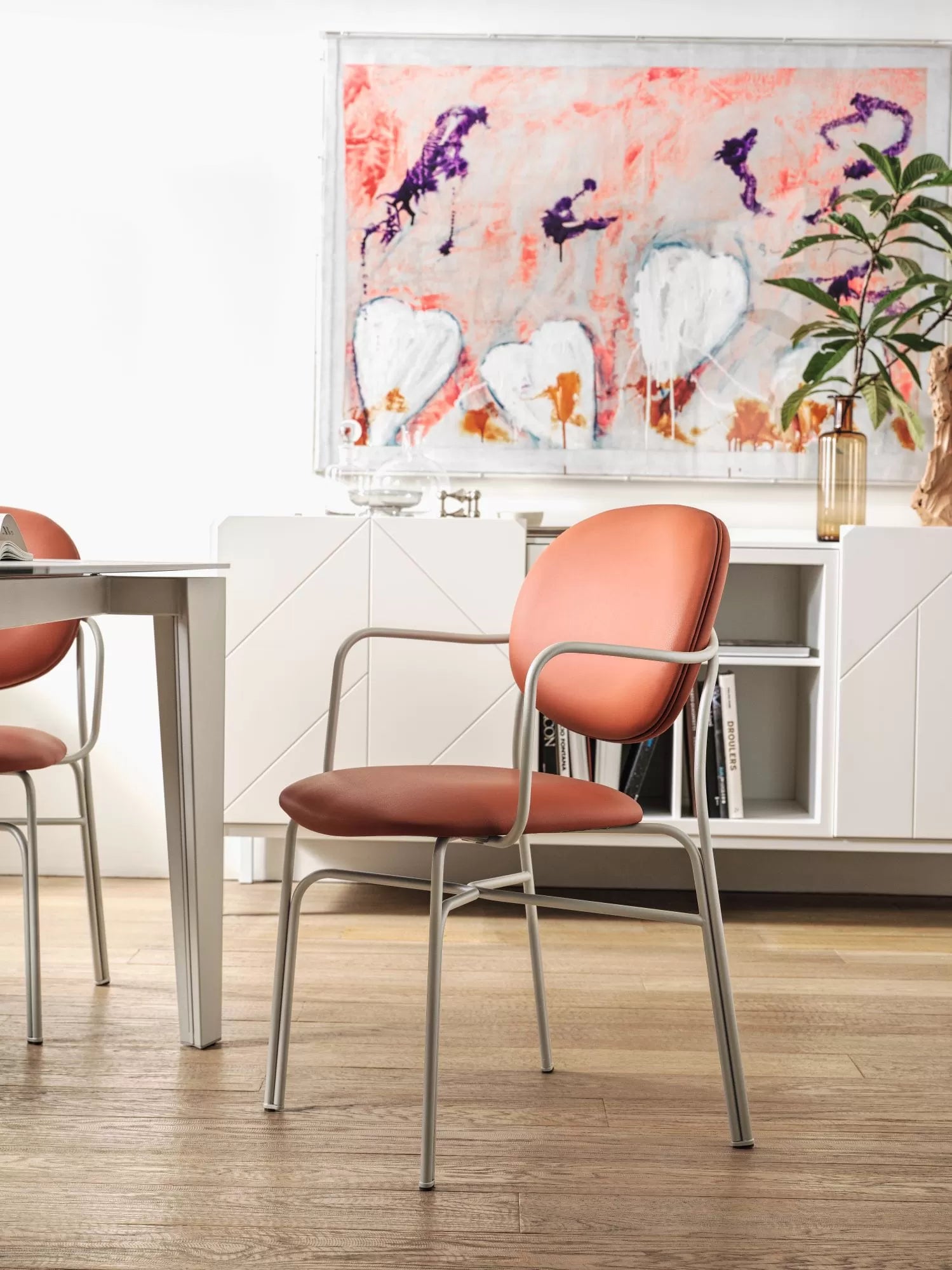 Bontempi Casa Dada Chair With Arms And Metal Frame