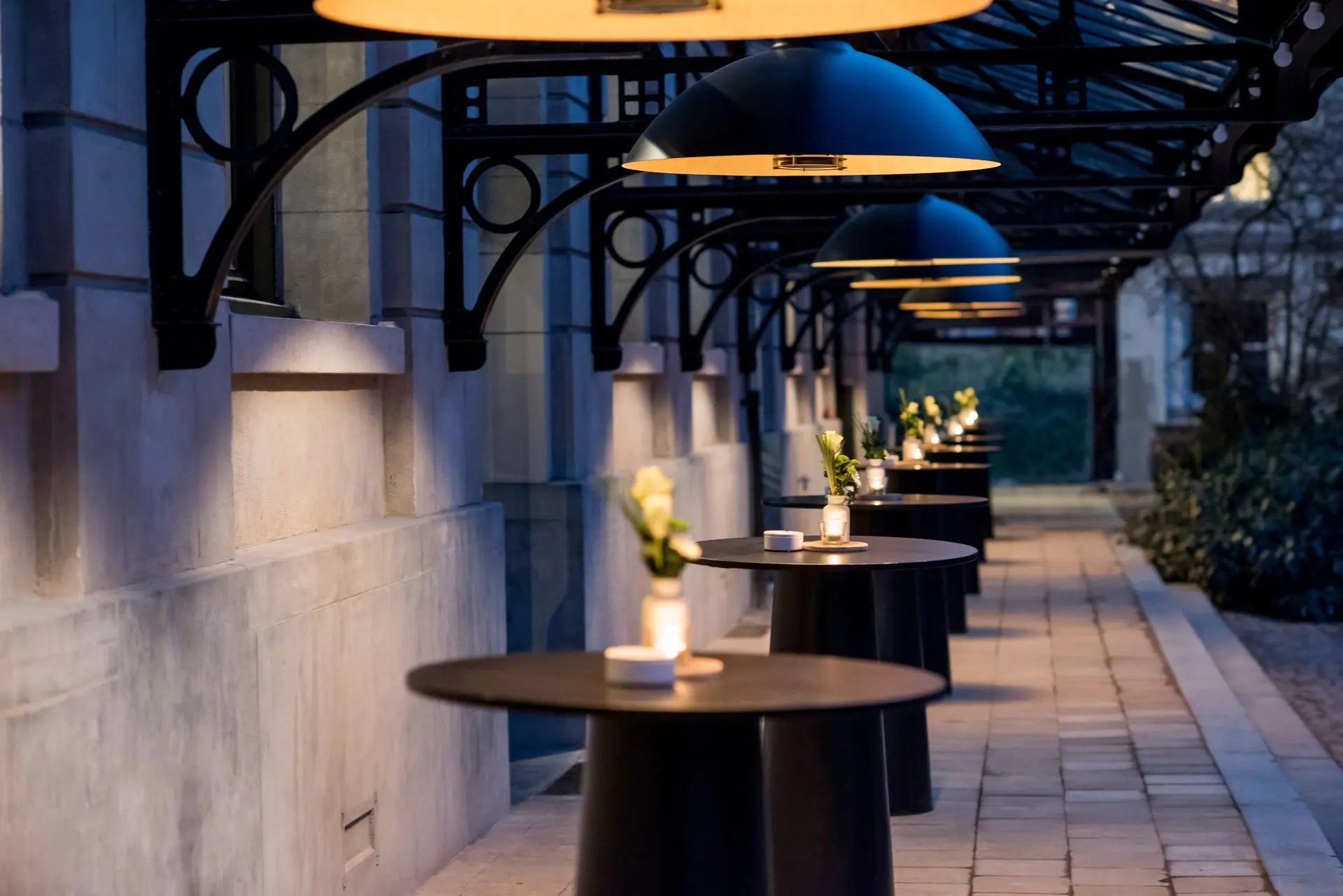 Heatsail Dome Pendant | Ceiling Hanging Outdoor Heater | Max height 3.67m