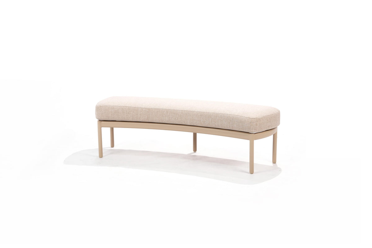 4 Seasons Outdoor Wave 5 Seat Corner set Pebble Hat140x90cm Ceramic Table & Bench