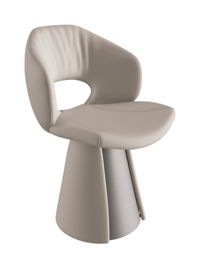 Dafne Dining Armchair_Titanium Embossed_Glove Soft Leather_Dover