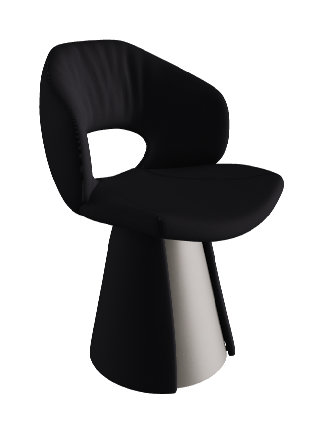 Dafne Dining Armchair_Titanium Embossed_Glove Soft Leather_Hornet