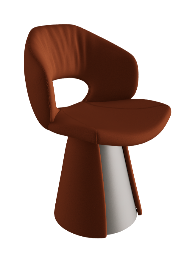 Dafne Dining Armchair_Titanium Embossed_Glove Soft Leather_Barrique