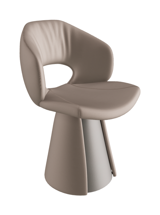 Dafne Dining Armchair_Titanium Embossed_Soft Leather_Nymph