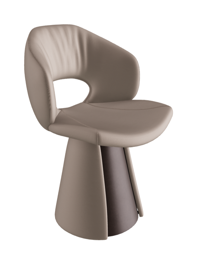 Dafne Dining Armchair_Bronze Embossed_Soft Leather_Nymph