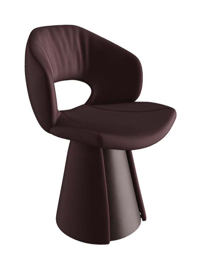 Dafne Dining Armchair_Bronze Embossed_Soft Leather_Bordeaux