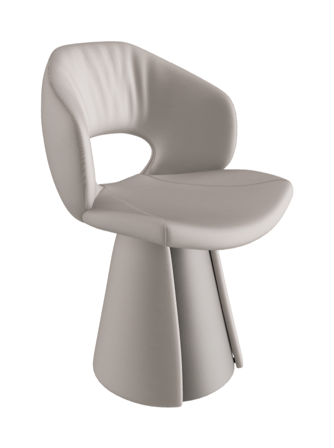 Dafne Dining Armchair_Titanium Embossed_Soft Leather_Lino