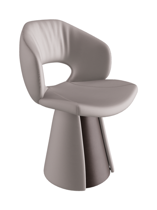 Dafne Dining Armchair_Bronze Embossed_Soft Leather_Ice