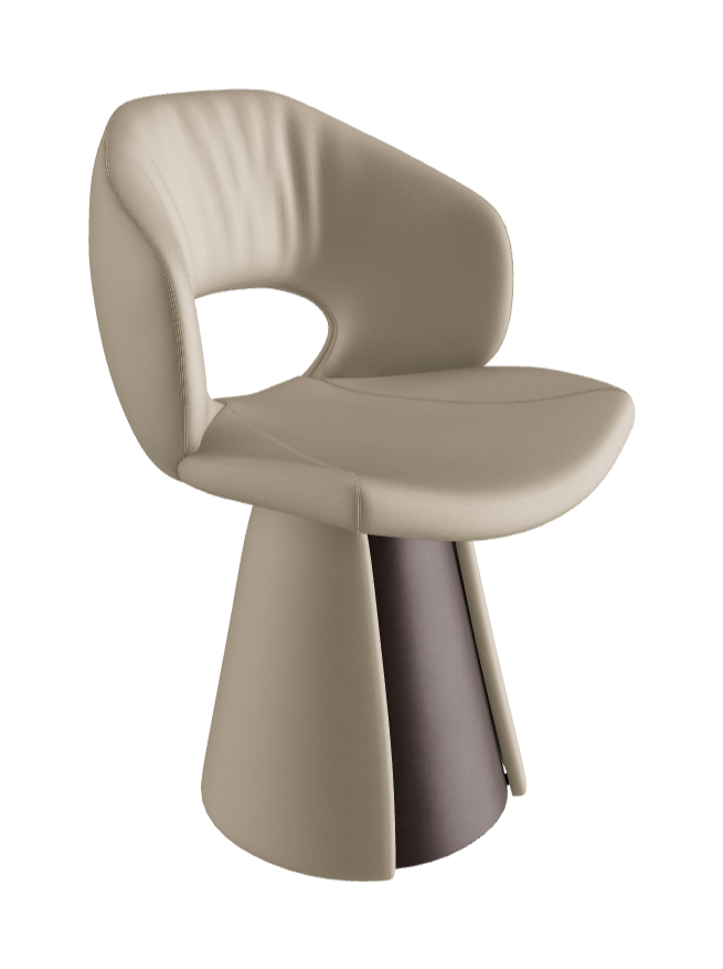 Dafne Dining Armchair_Bronze Embossed_Soft Leather_Cashmere