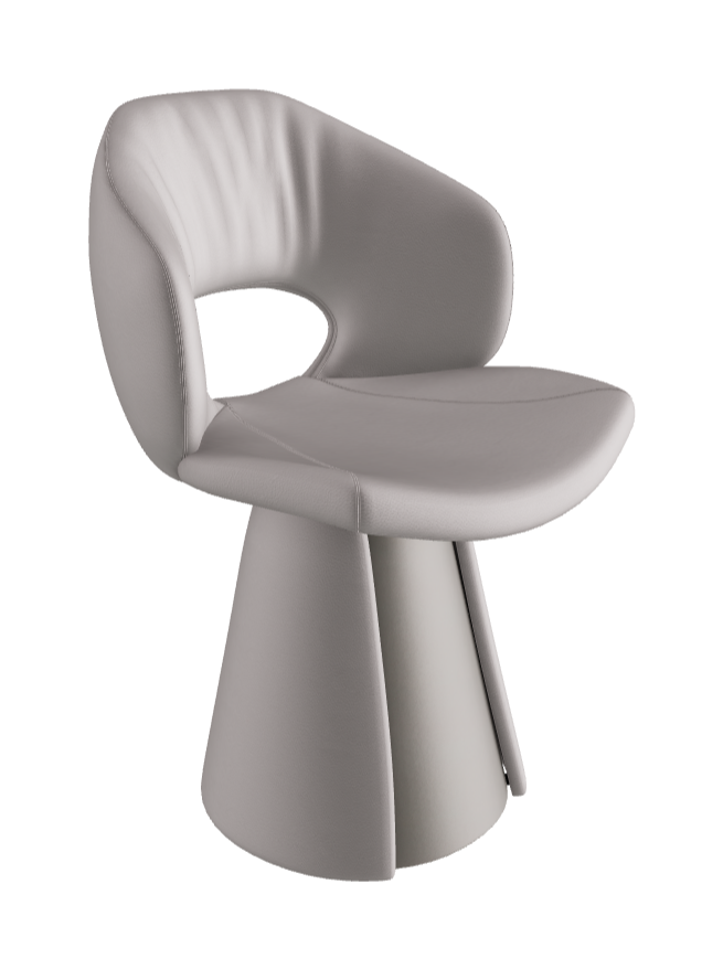 Dafne Dining Armchair_Titanium Embossed_Soft Leather_Canova