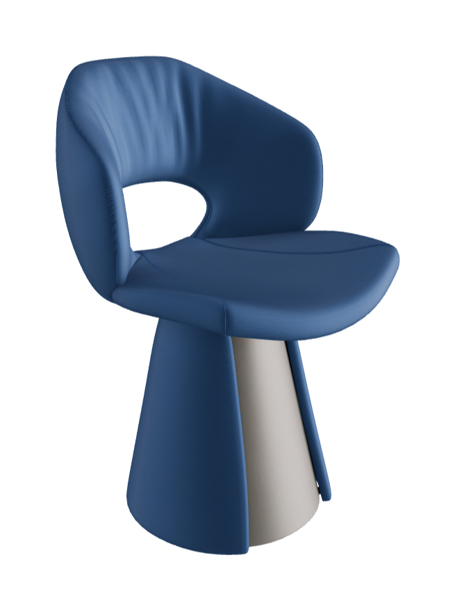 Dafne Dining Armchair_Titanium Embossed_Soft Leather_Capri