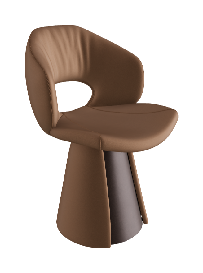 Dafne Dining Armchair_Bronze Embossed_Soft Leather_Biscotto