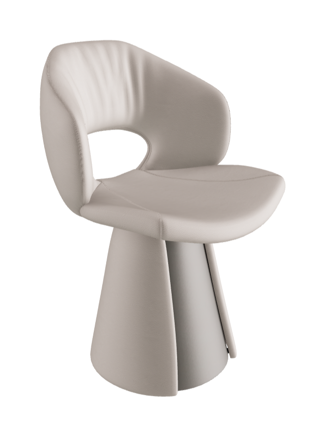 Dafne Dining Armchair_Titanium Embossed_Synthetic Leather_Oyster