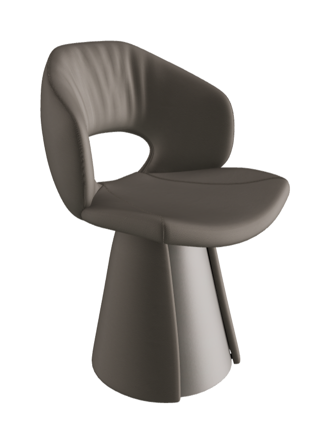 Dafne Dining Armchair_Titanium Embossed_Synthetic Leather_Argilla