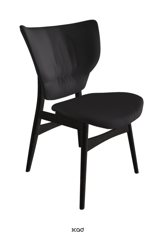Dumbo Dining Chair_Open Pore Matt Black Ashwood_Glove Soft Leather_Hornet