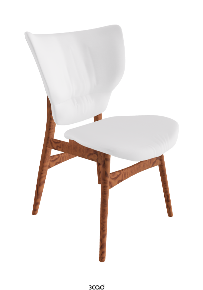 Dumbo Dining Chair_Canaletto Walnut Stained Ashwood_Soft Leather_Bianco