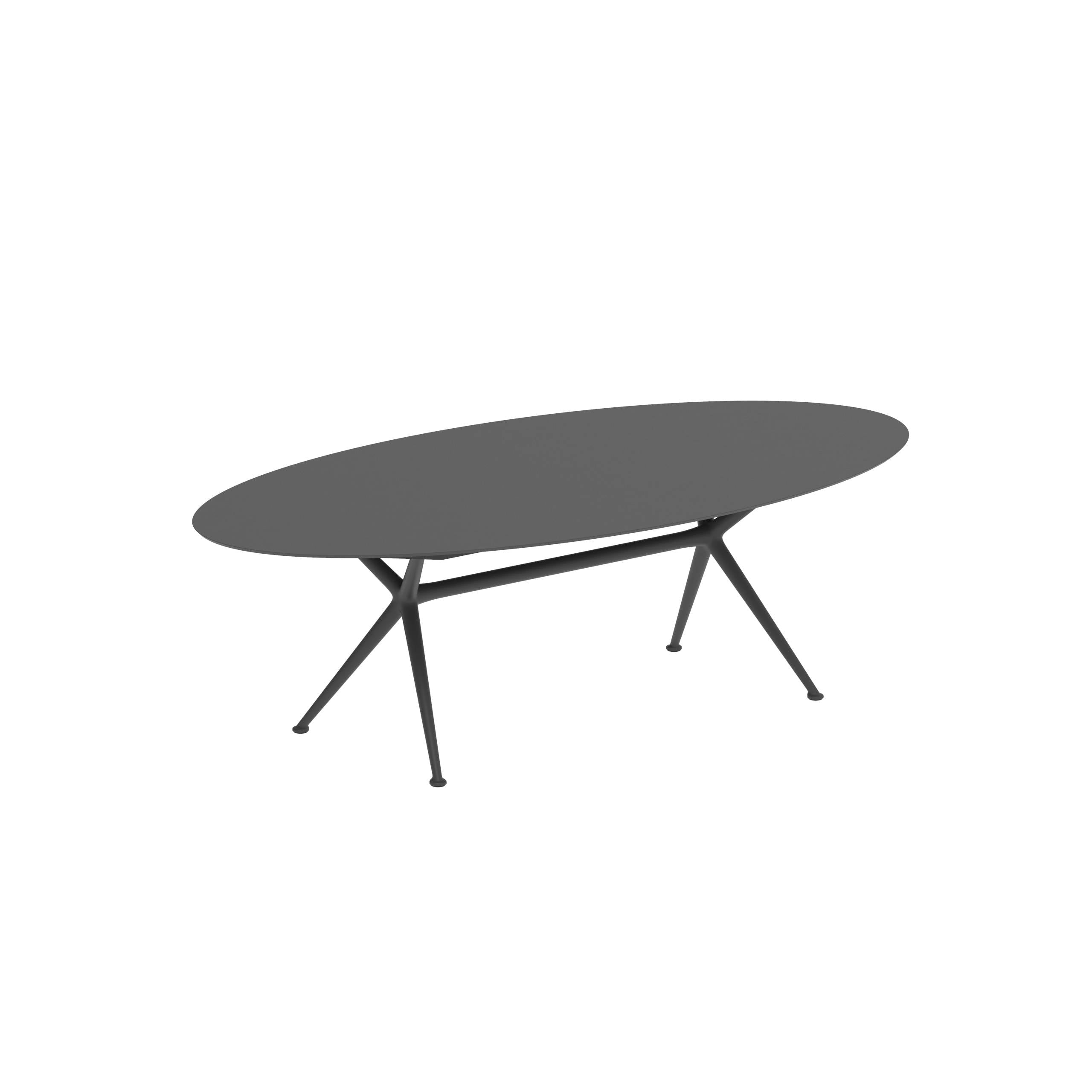 Exes Table Ellipse 250x130cm Alu Legs Anthracite - Table Top Ceramic Black