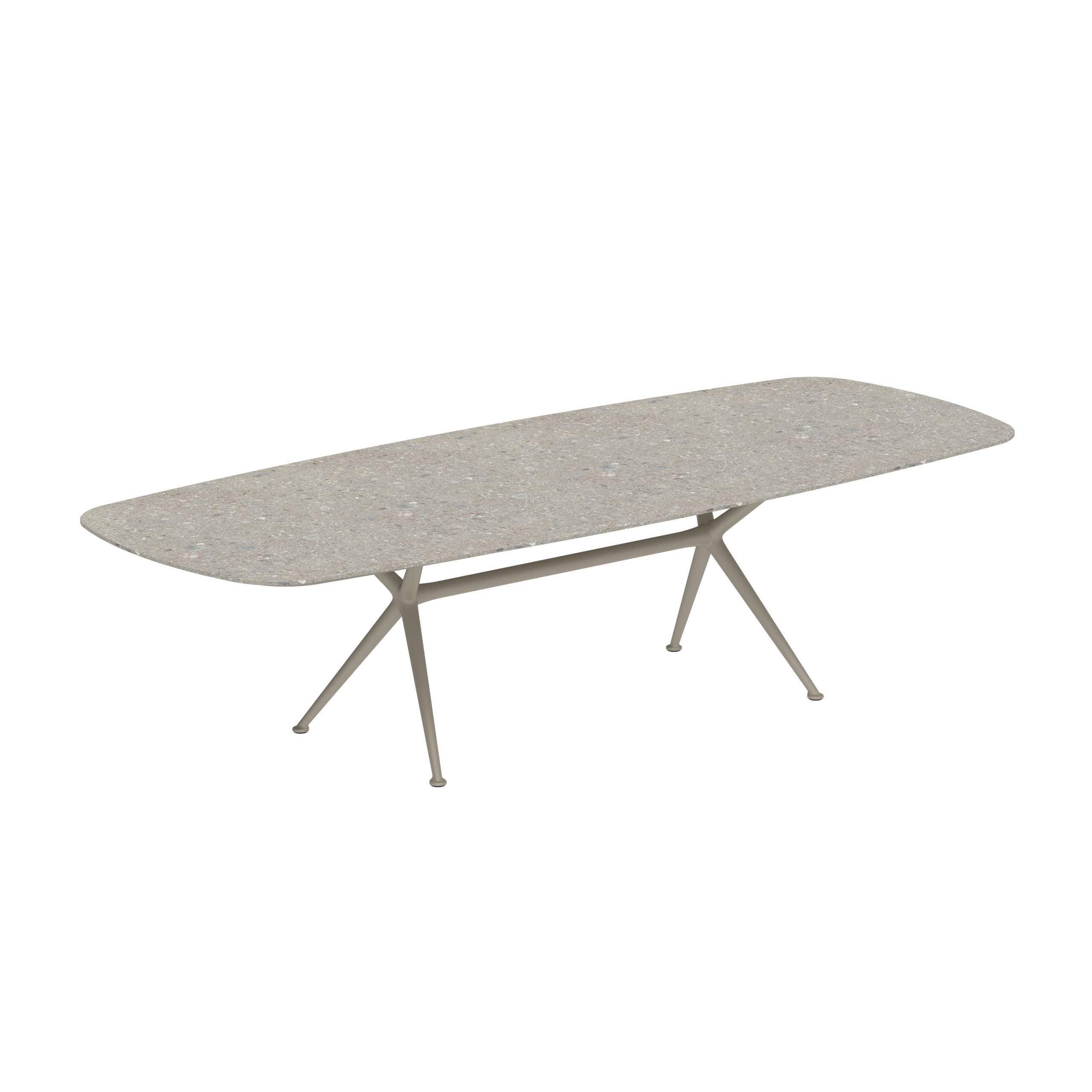 Exes Table 300x120cm Alu Legs Sand - Table Top Ceramic Ceppo Dolomitica