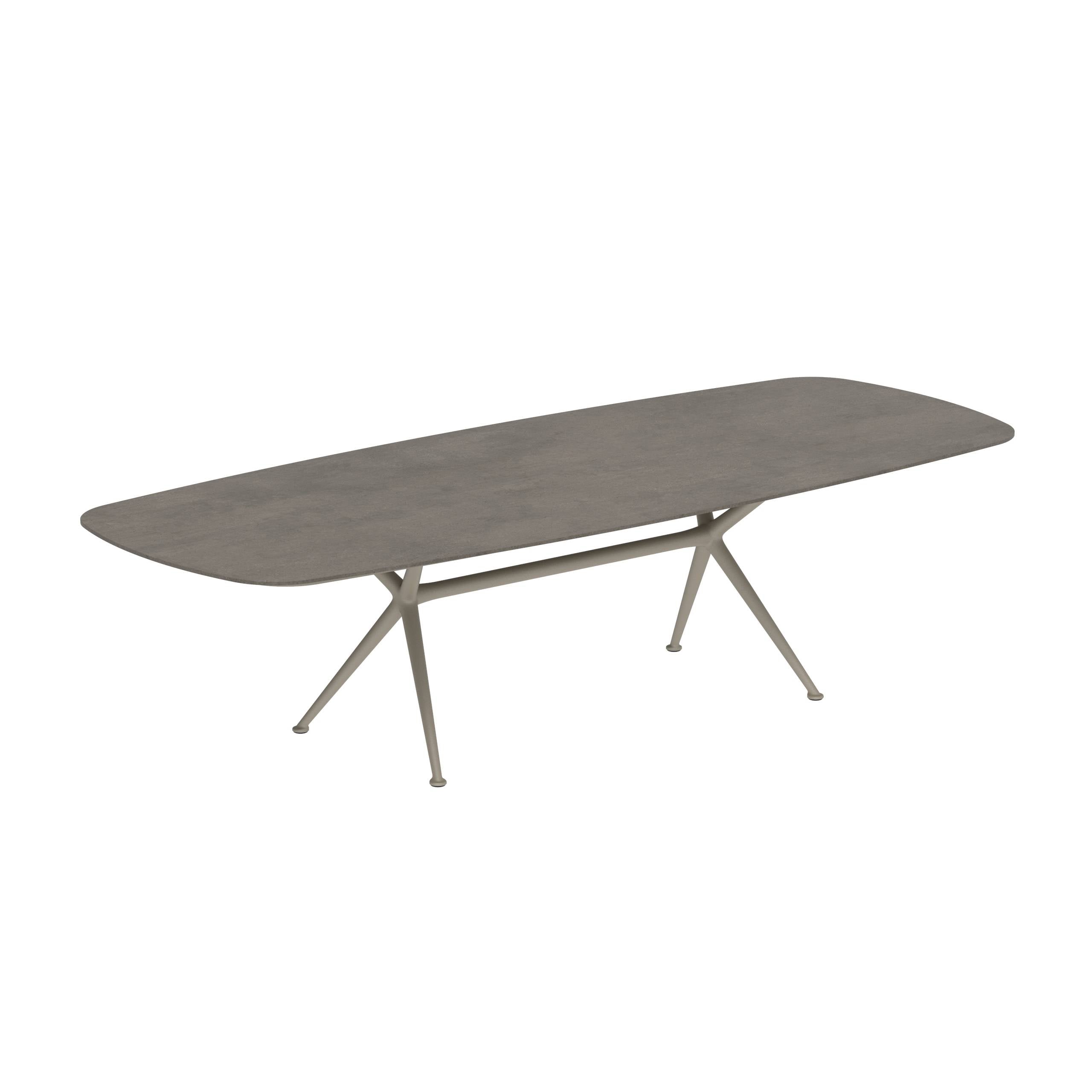 Exes Table 300x120cm Alu Legs Sand - Table Top Ceramic Terra Marrone